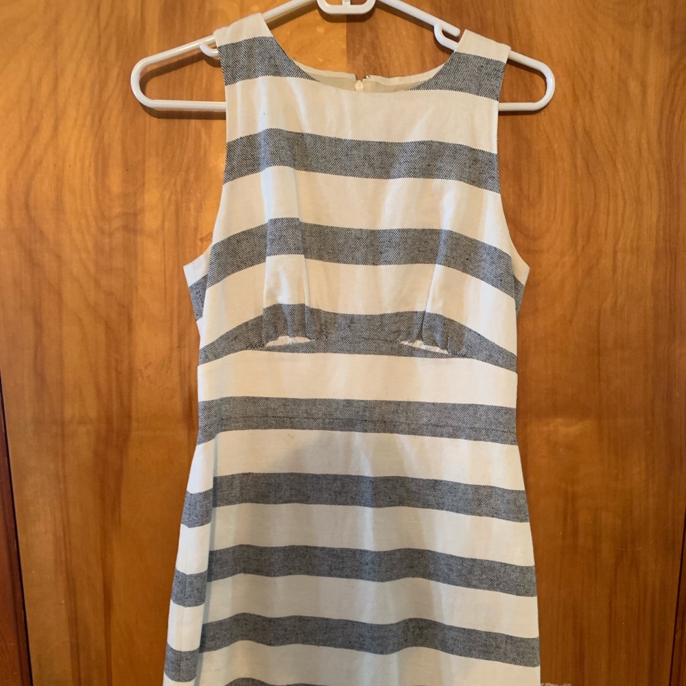 Sleeveless blue and white striped mini dress from J. Crew Factory